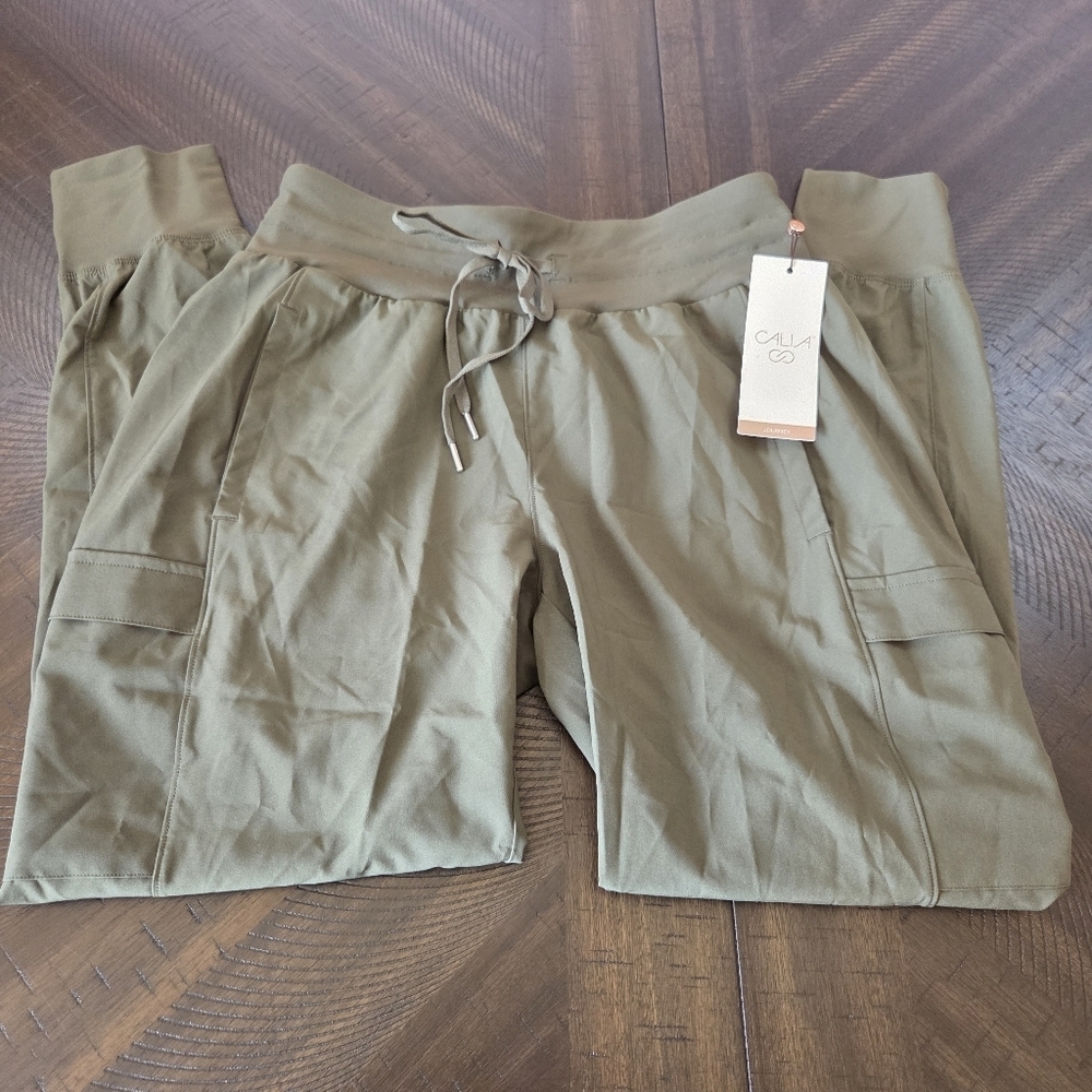 CALIA Women’s TrueLight Cargo Joggers Deep Green XS WAX12189FFS New Mid Rise - Picture 2 of 14
